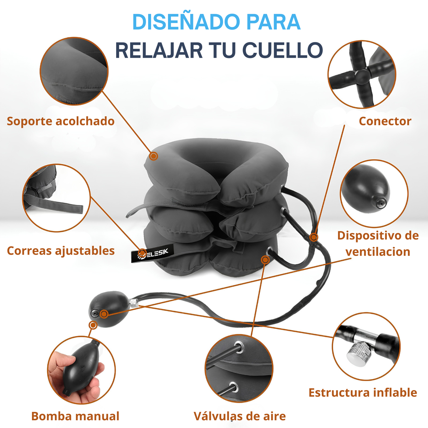 Soporte Cervical de Tracción Inflable Portátil